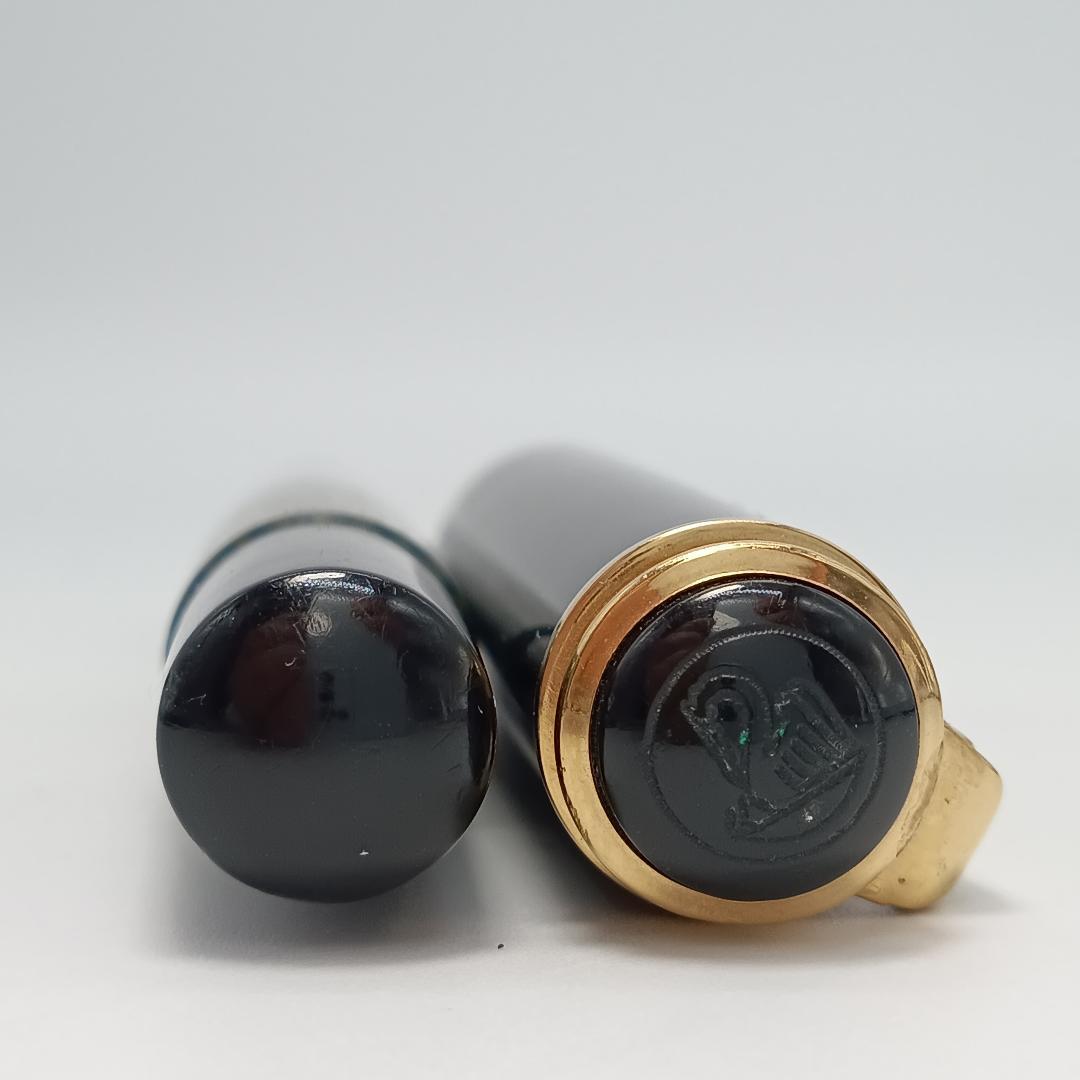 ペリカン pelican 万年筆 585 14KARAT 緑縞 ゴールド 14金