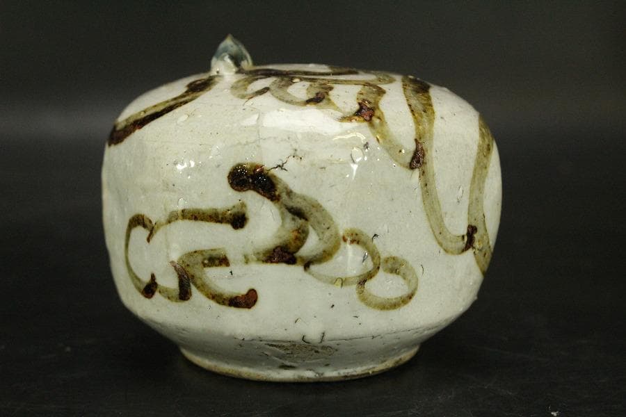 李朝 鉄絵 水滴 文房具(ZE542)