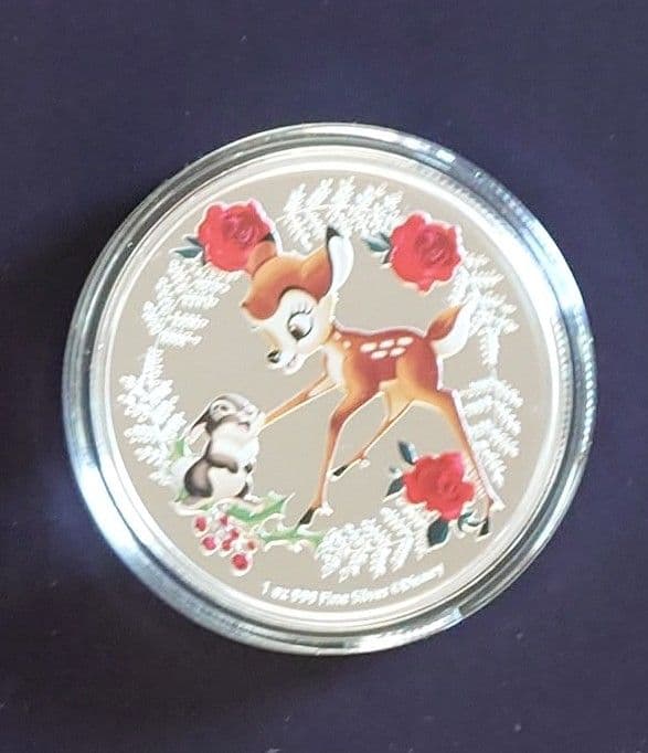 k*_様 バンビ　　2020 ニウエ　ディズニークリスマス　２ドル銀貨　　１セッ