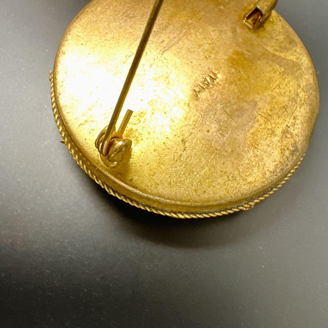 【vintage】イタリア製　マイクロモザイク　ブローチ　フラワー　微細デザイン