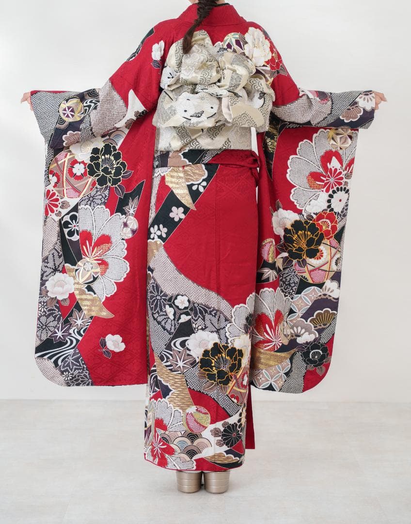 ≪美品≫正絹　振袖9点フルセット【748】【160cm~170cmの方用】