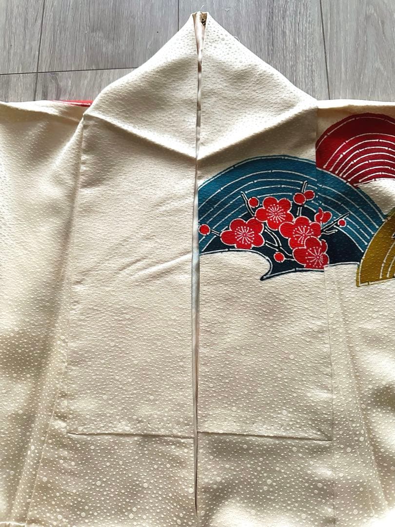 【未使用級】鹿の子地紋 振袖 扇面吉祥花文様 暈し八掛 成人式 卒業式