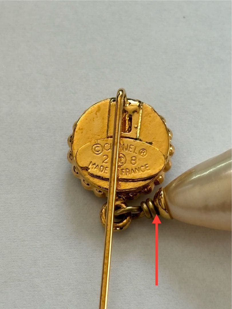 シャネル ピンブローチ クローバー&コスチュームパール