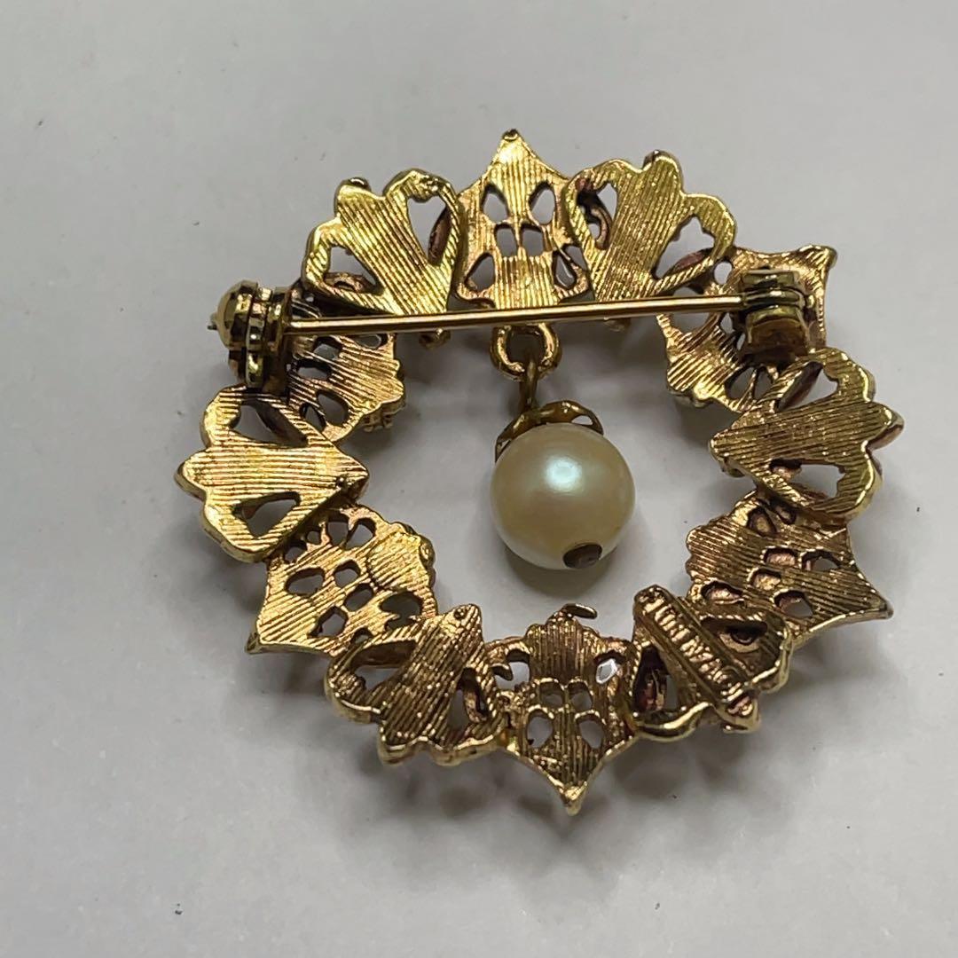 ヴィンテージ フロレンザ Florenza ブローチ パール ターコイズ