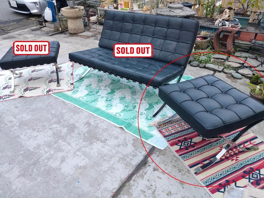 【すっきー様、専用】本革☆バルセロナチェア スツール②☆リプロダクト☆美品