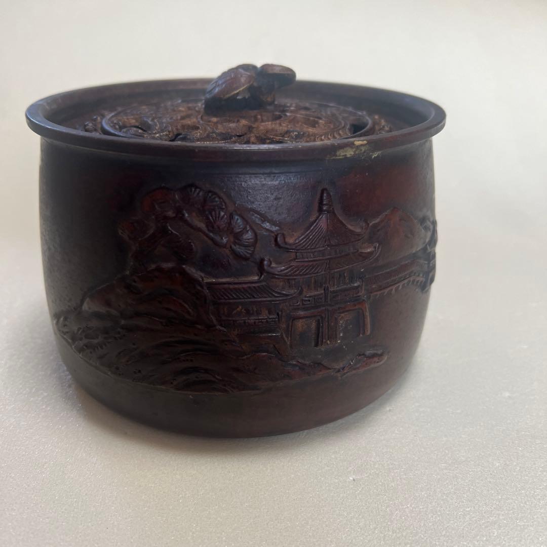 茶道具 銅製品浮彫り、茶こぼし