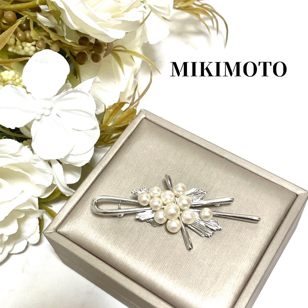希少デザイン✨MIKIMOTO ミキモト あこや 本真珠 パール ブローチ
