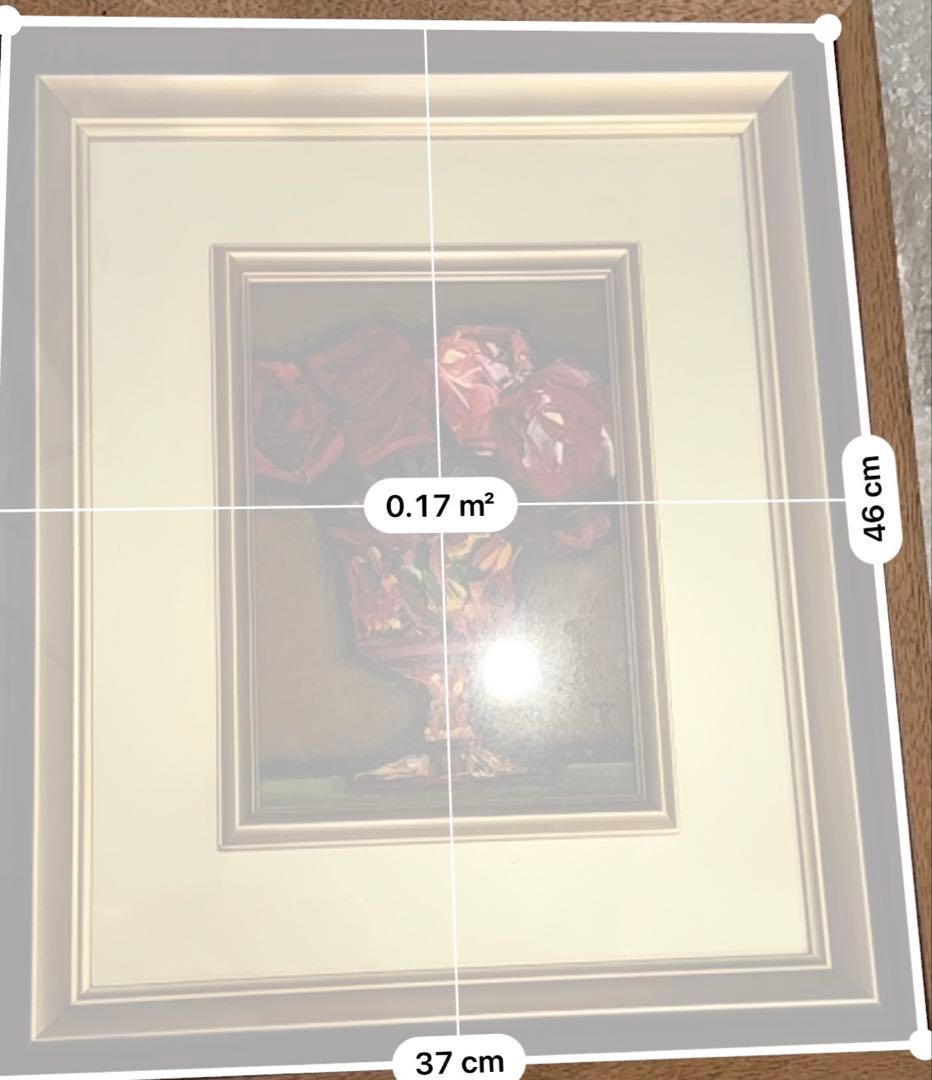 中川力　絵　ばら　額縁付き