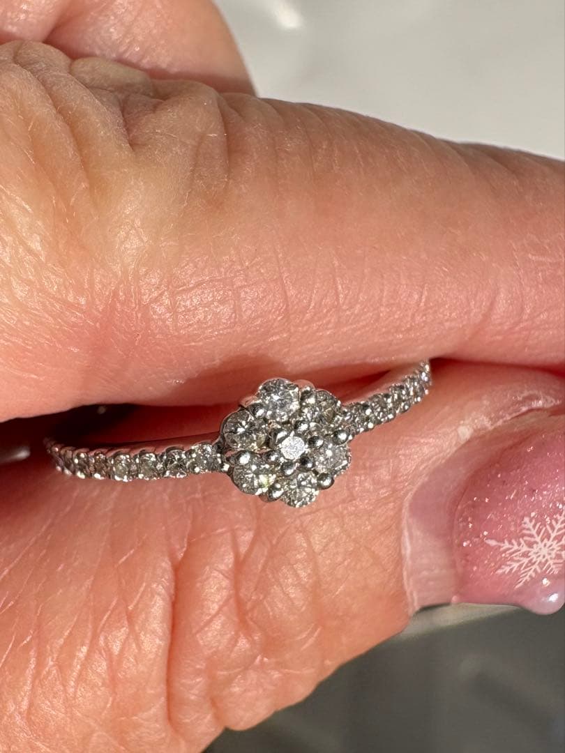 プラチナ900✨ダイヤフラワーモチーフ/エタニティリング❣️
