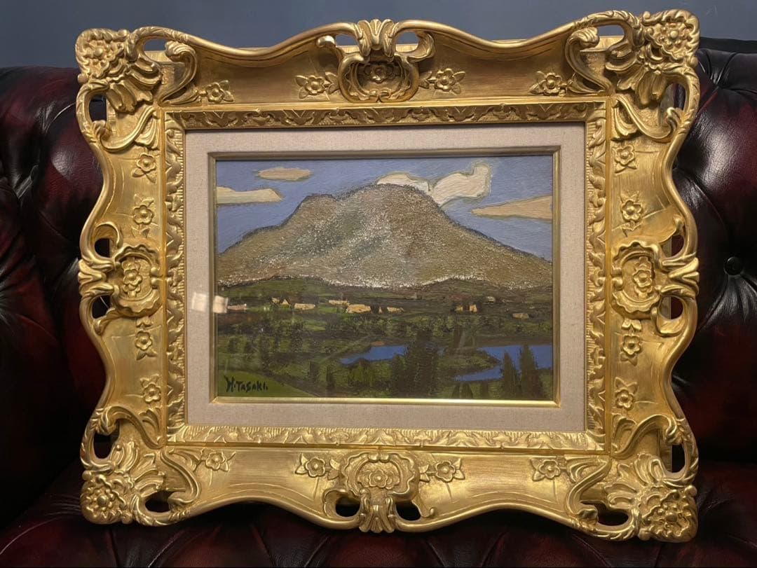 浅間山 油彩 4号 田﨑広助　額縁あり　鑑定書あり　※本日限定値下