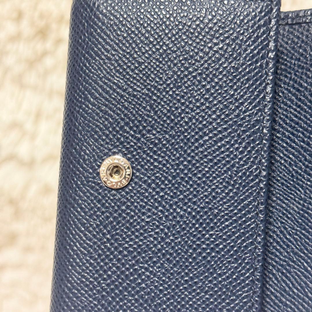 【未使用級】IC搭載　ブルガリ　マン　グレインレザー　 6連キーケース　ネイビー