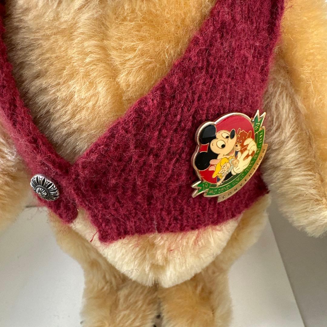 シュタイフ プーさん 限定ピンバッジ付き　1994 ディズニーワールド