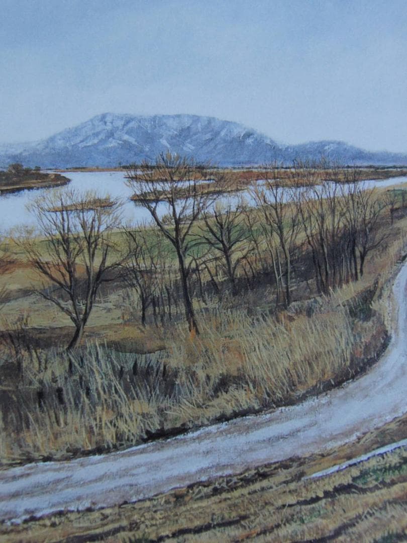 小林晋一、【萠芽】、希少な額装用画集より、新品額装付、状態良好