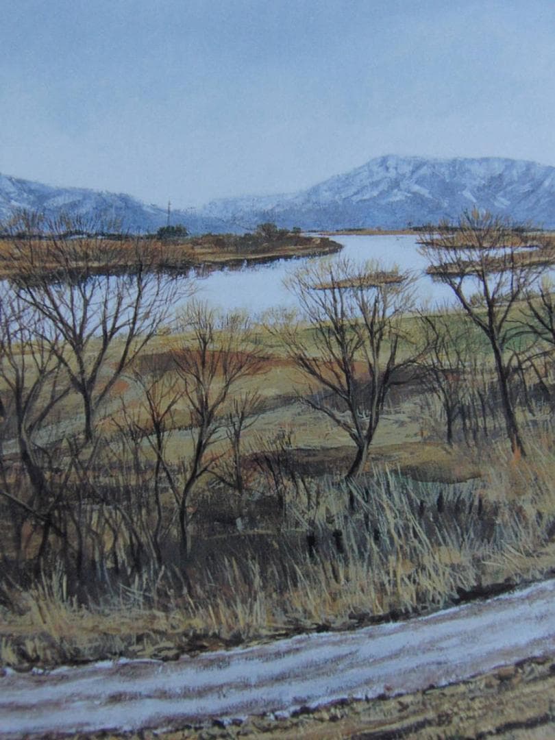 小林晋一、【萠芽】、希少な額装用画集より、新品額装付、状態良好