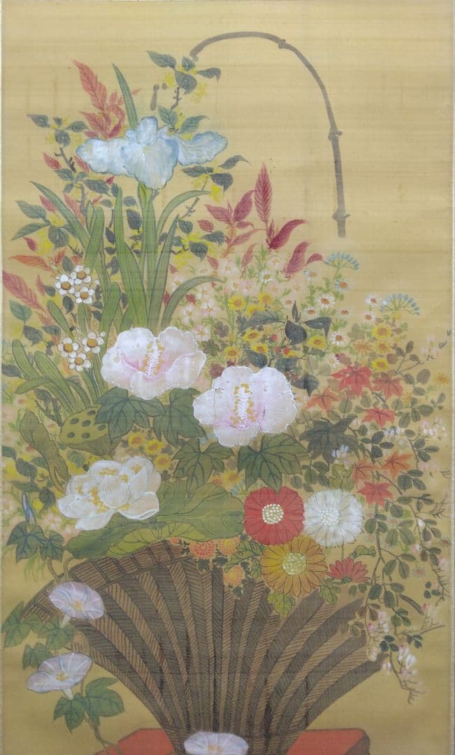 808Love 様用　柳里恭／柳沢淇園【金魚】絹本　肉筆　掛軸