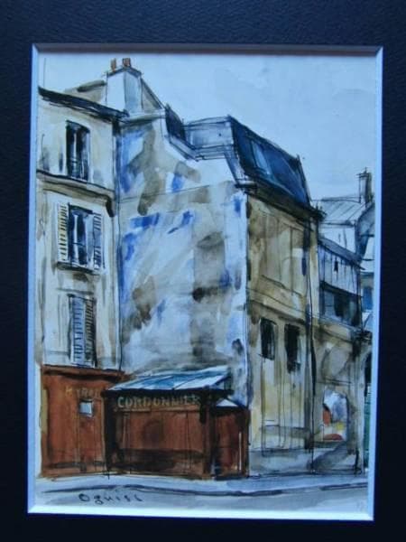 荻須　高徳、フラン・ブールジョワ街、希少画集画、新品額付