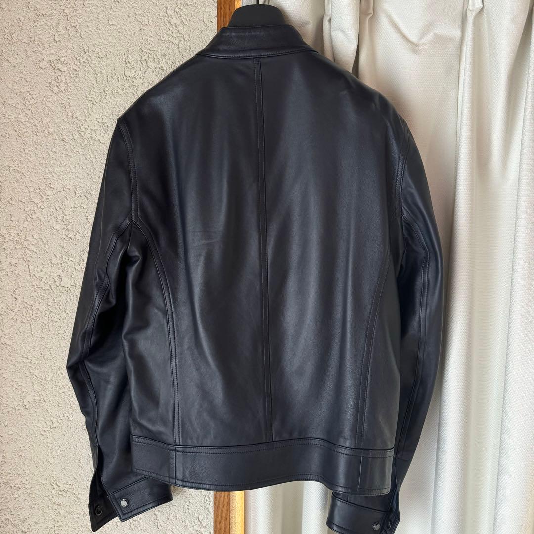 【専用】EMMETI Juri シングルライダースジャケット 羊革 濃紺 46