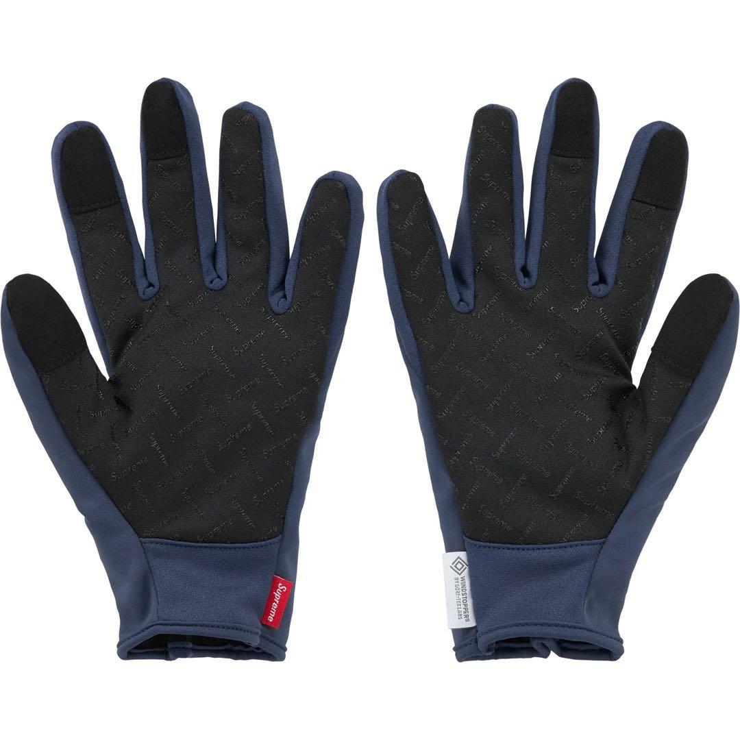 Supreme WINDSTOPPER Zip Gloves Navy Lサイズ