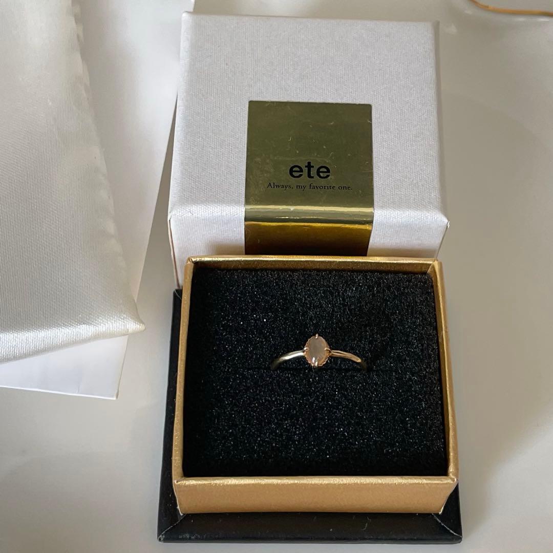 ete 美品 K10イエローゴールド オレンジムーンストーンリング　5号