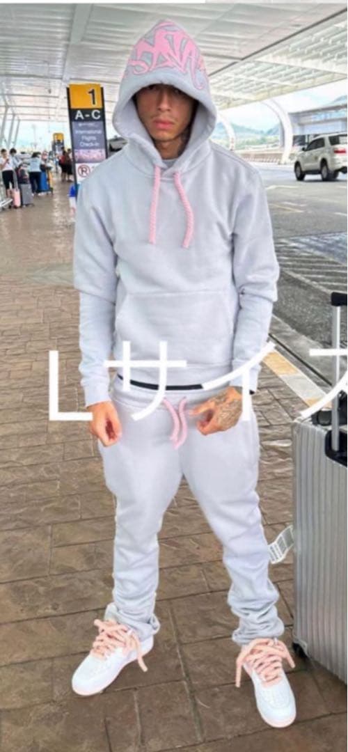 り*う様 シナワールドグレー フード付き スウェットセットアップ Lサイズ