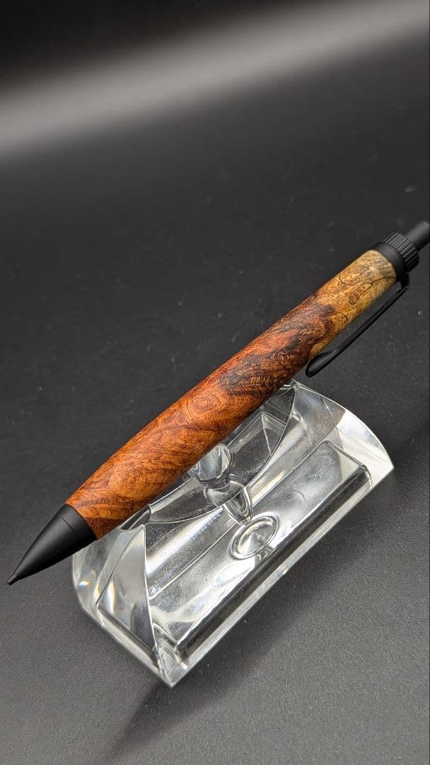 393ペン工房翌檜　花梨　紅白　瘤杢　木軸シャーペン