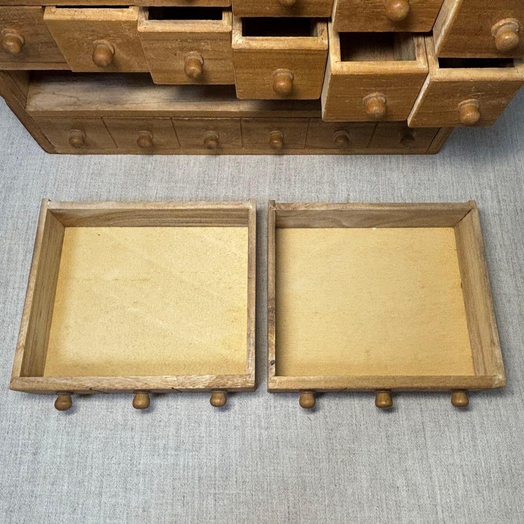 s*a様 整理木箱　引き出し　古家具　木製　マス目　小引き出し