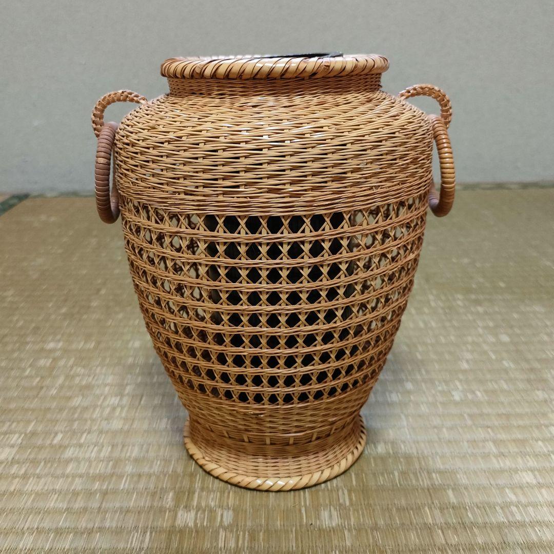 竹花籠　レトロ　竹細工　竹籠　花籠　茶道具　耳付き　生花　竹清　竹清堂