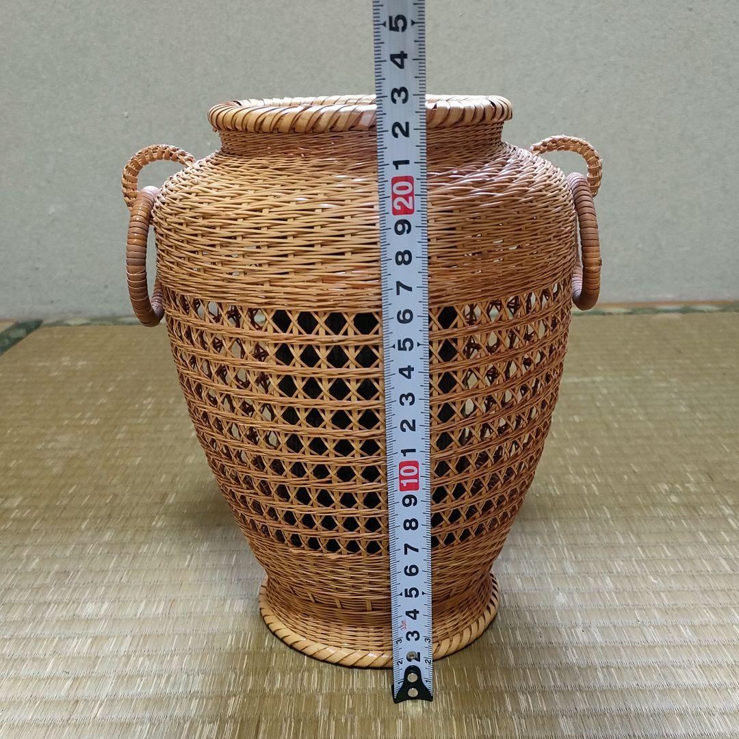 竹花籠　レトロ　竹細工　竹籠　花籠　茶道具　耳付き　生花　竹清　竹清堂