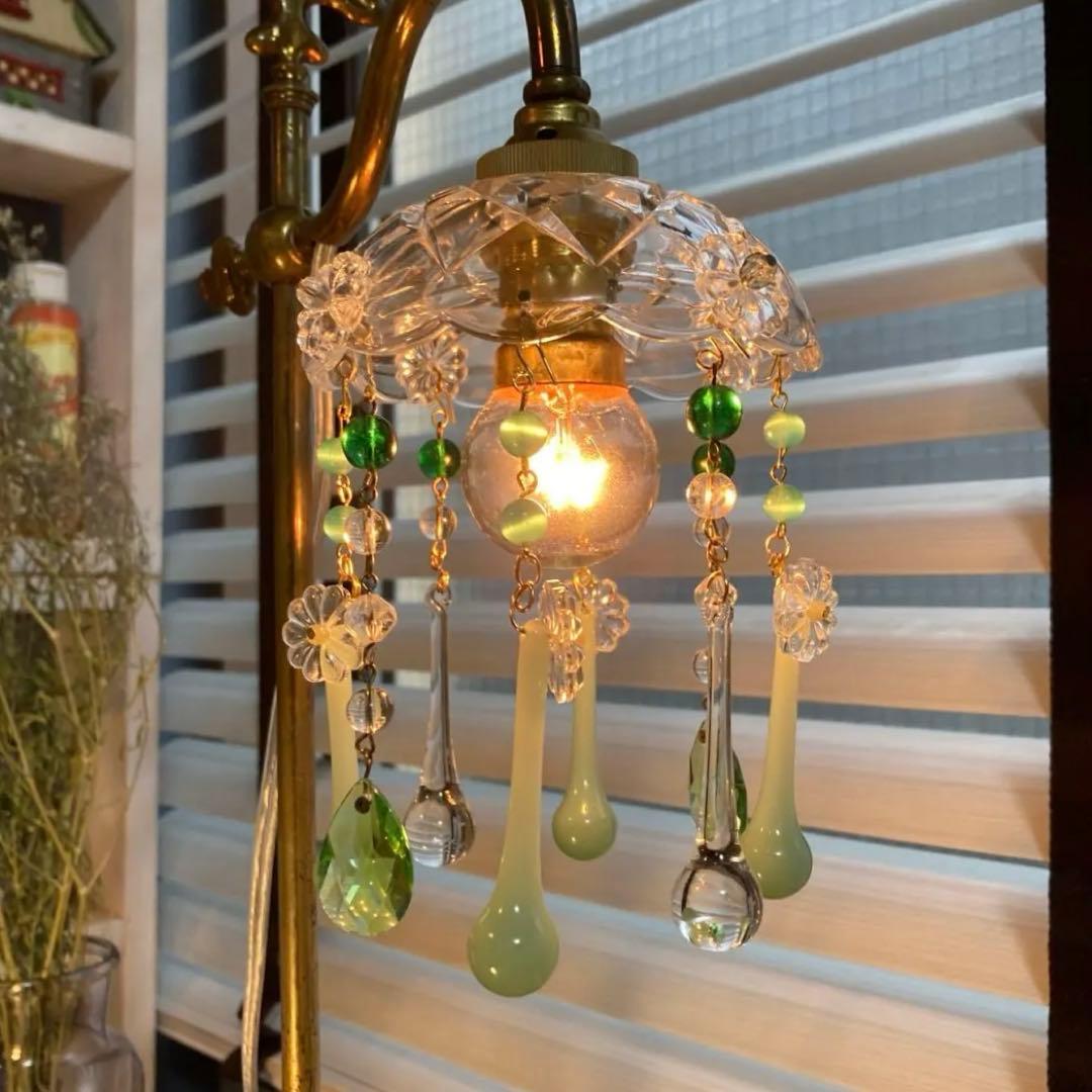 ミニシャンデリア　（メロンドロップ）　フランスアンティーク　1920年