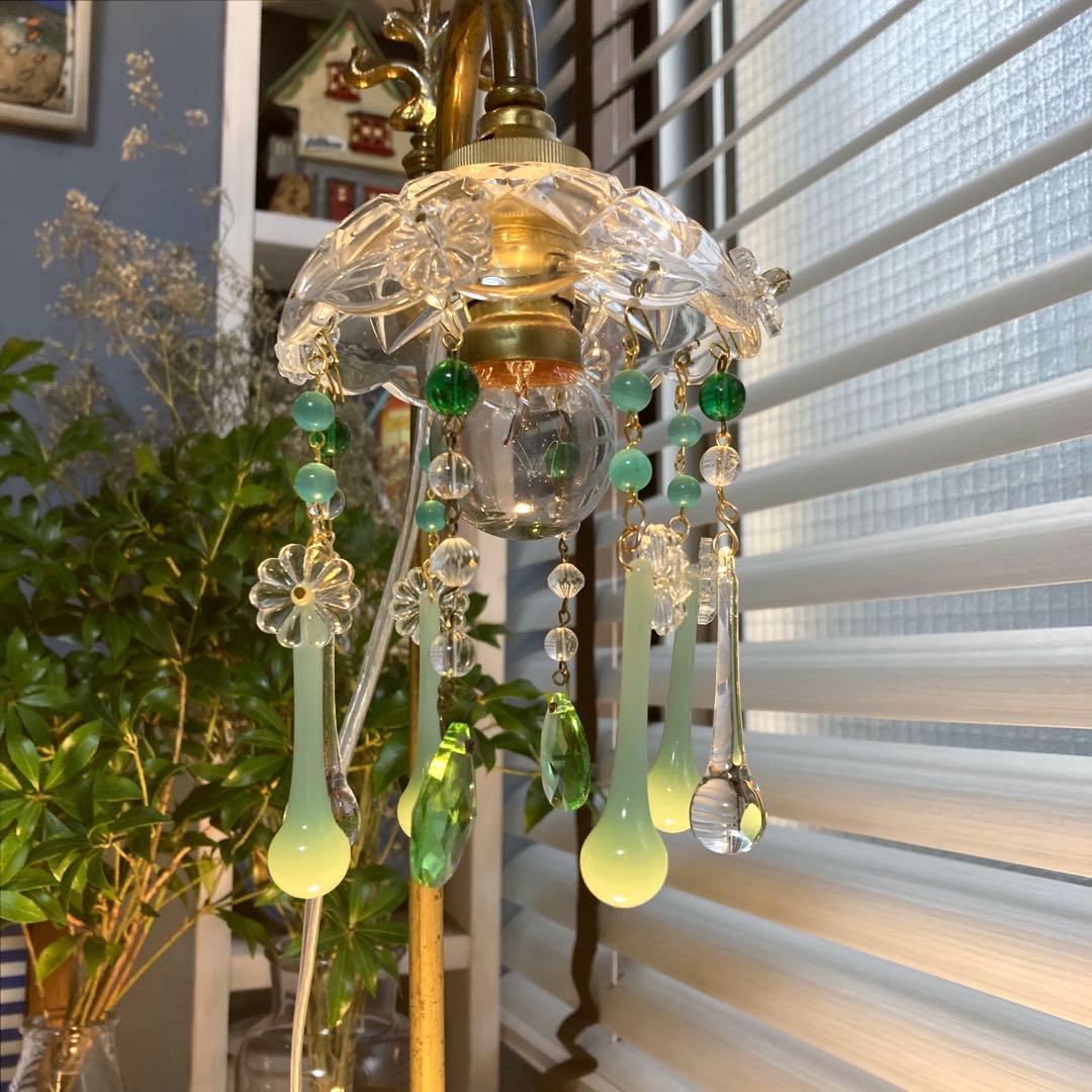 ミニシャンデリア　（メロンドロップ）　フランスアンティーク　1920年