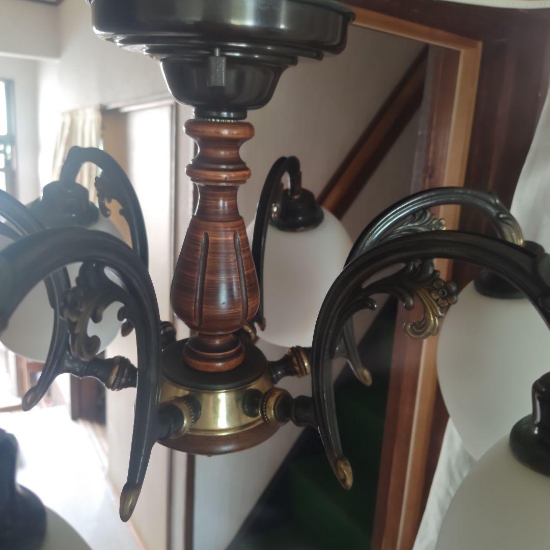 昭和レトロ　明和産業　6灯シャンデリア　当時物