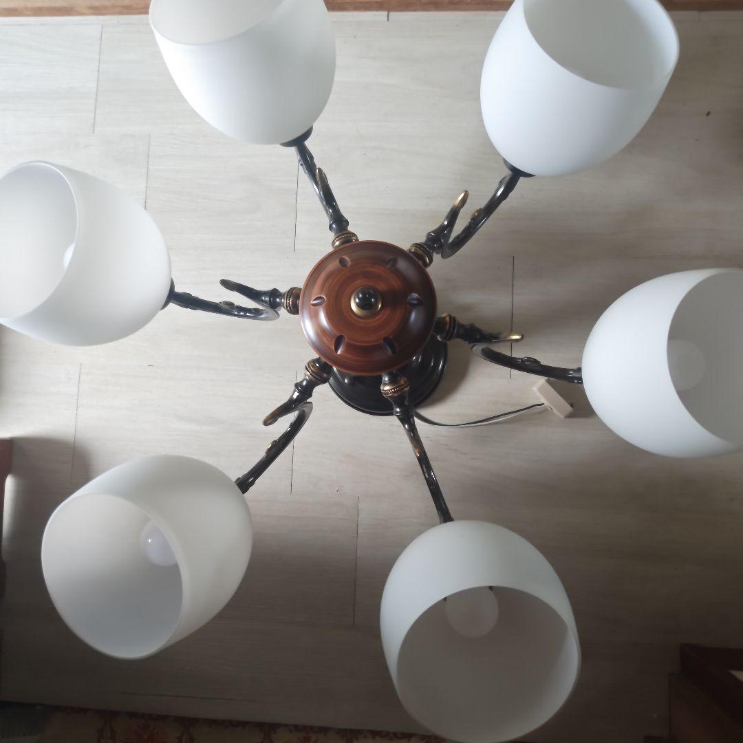 昭和レトロ　明和産業　6灯シャンデリア　当時物