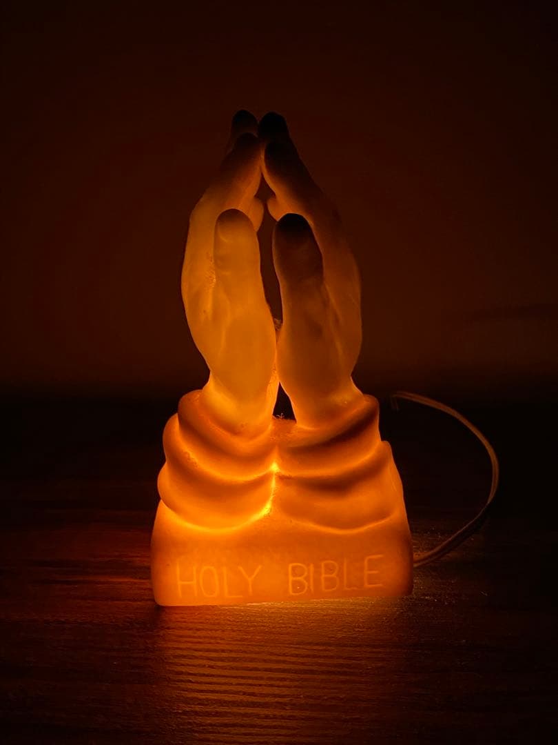 50s' ビンテージプレイハンドランプHOLY BIBLE 手を合わせたランプ