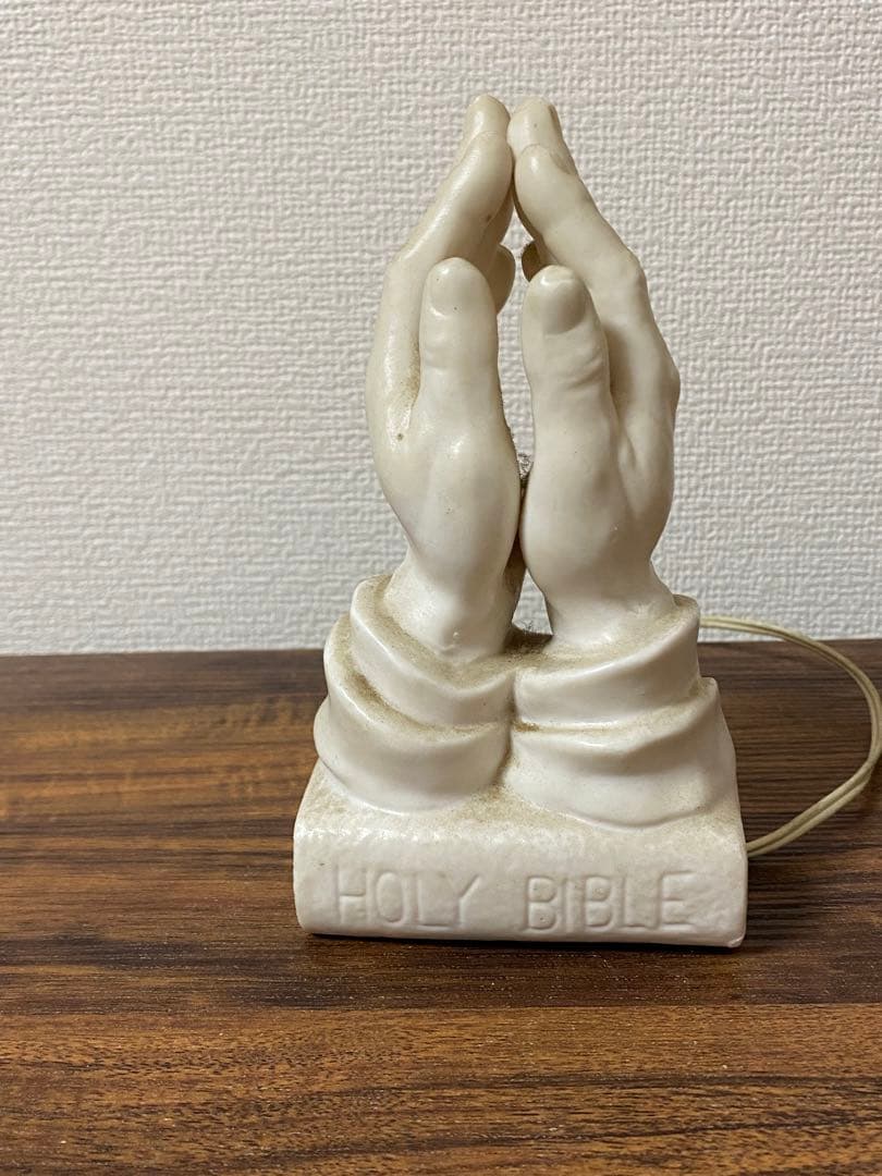 50s' ビンテージプレイハンドランプHOLY BIBLE 手を合わせたランプ