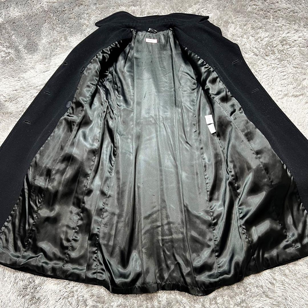 MaxMara MAX&Co. ウール ベルテッドコート ダブル 黒 S相当