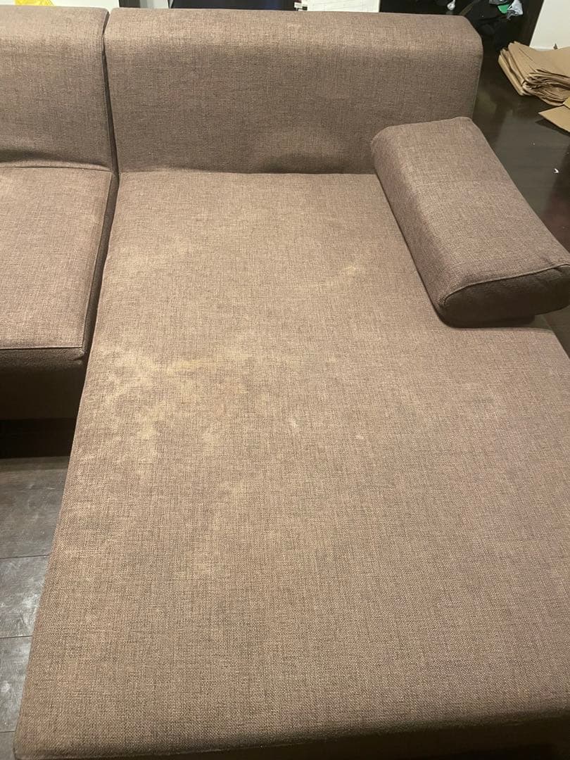 シモンズ　レテュ　カウチソファ　ブラウン L字型ファブリックソファ