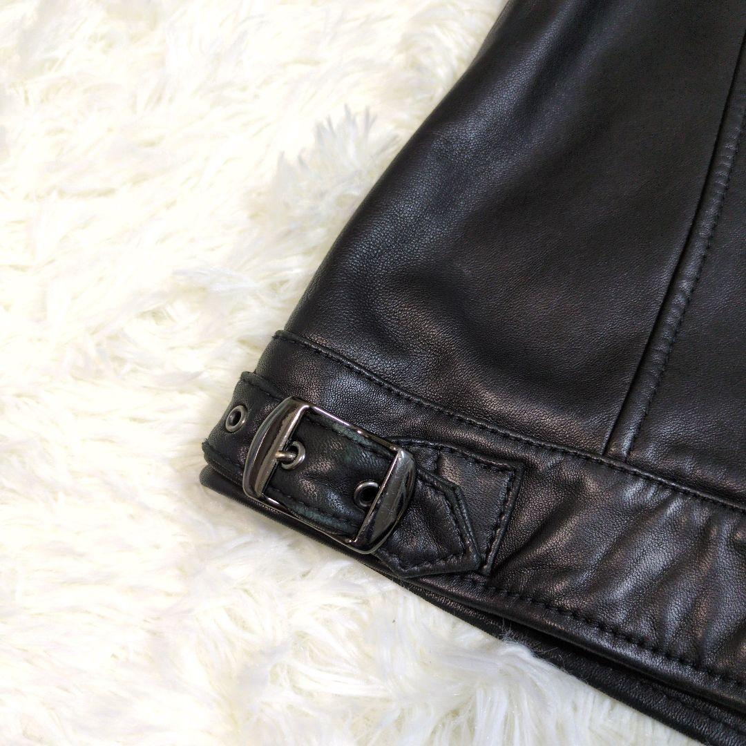 メンズビギ　羊革　ラムレザー　シングル　ジャケット　2way　ブラック　黒