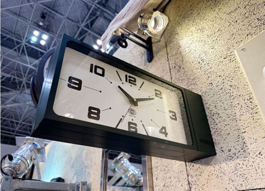 ダルトン　ダブル フェイス クロック レクタングル　ブラック