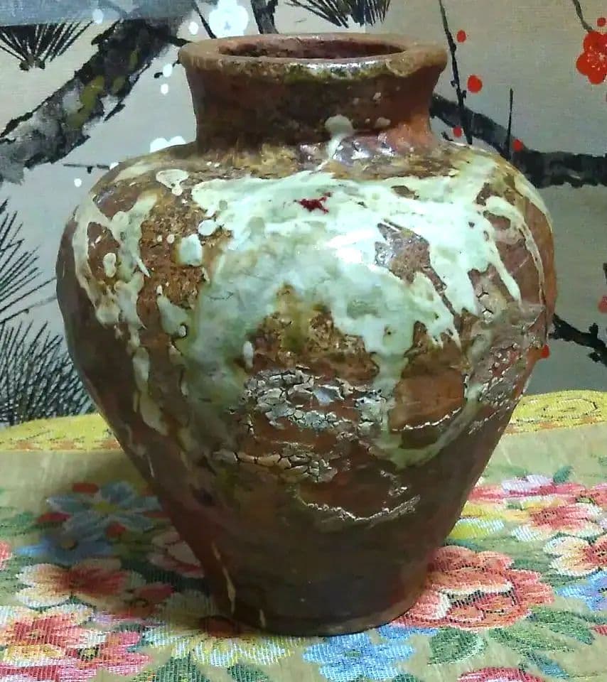 陶芸 古い壺 手びねり 陶印あり