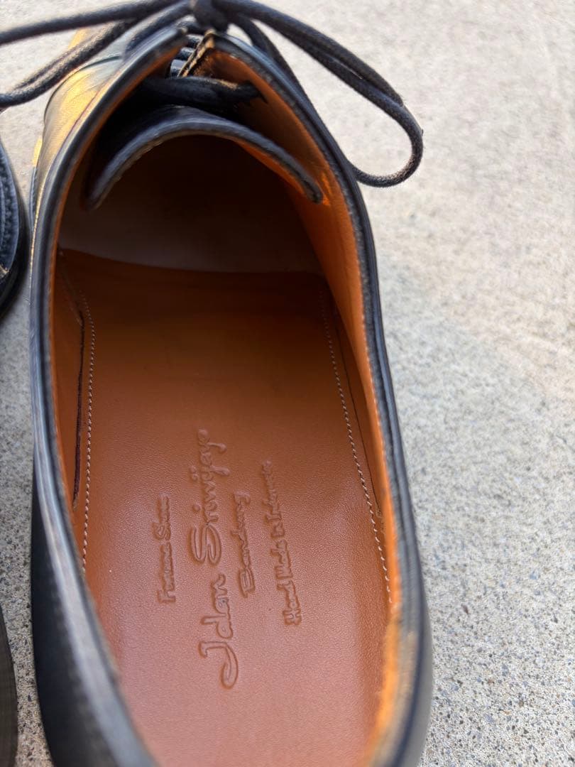 ジャランスリウォヤ 黒 レザー ストレートチップ レザーソール ビジネスシューズ