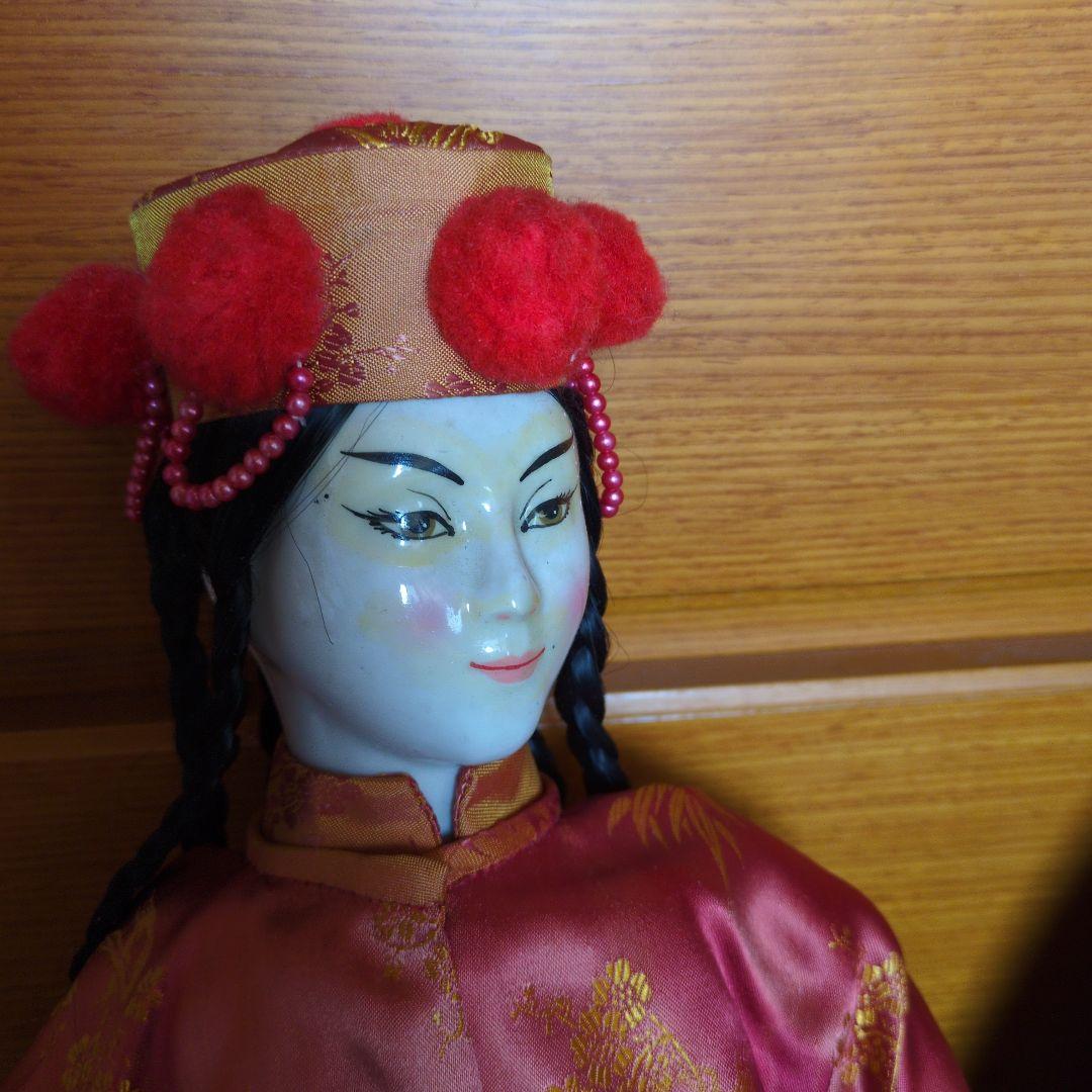✴アンティーク 「中国ペア人形」✴頭手足は陶製・清朝時代の服装と髪型✴
