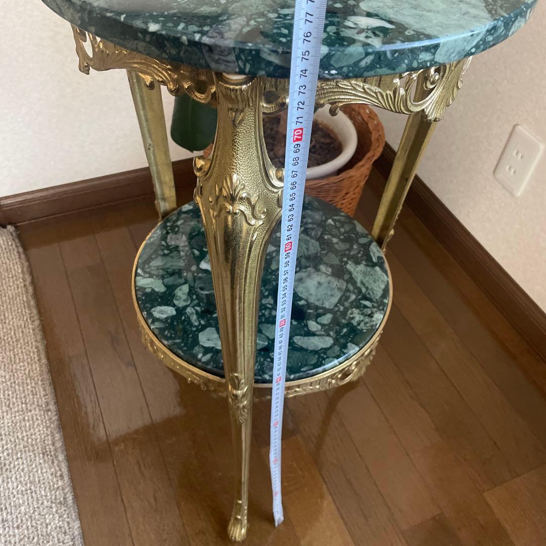 イタリア製 大理石 真鍮 花台 飾り台　猫足