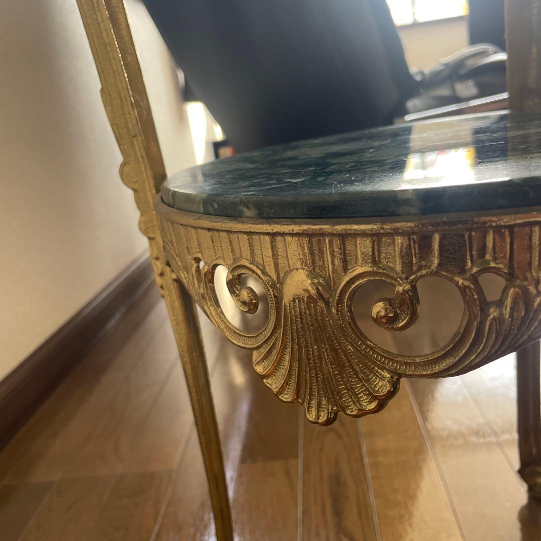 イタリア製 大理石 真鍮 花台 飾り台　猫足