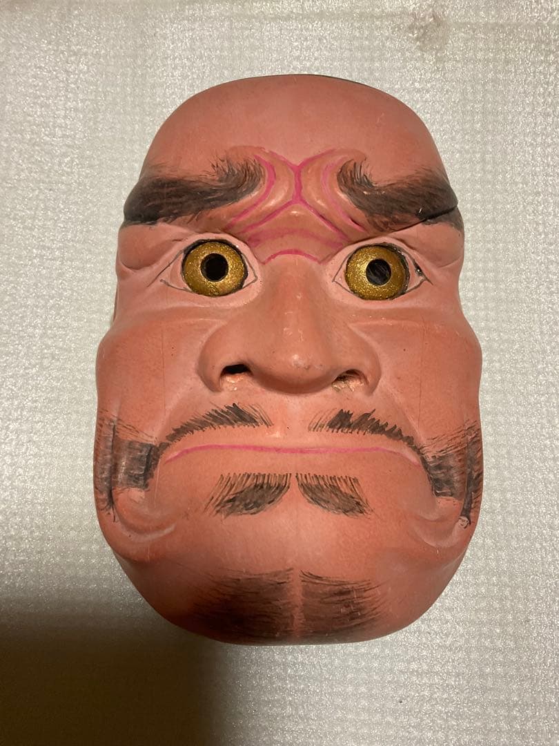 備前神楽祭面／木製。【昭和の作品　美品】。