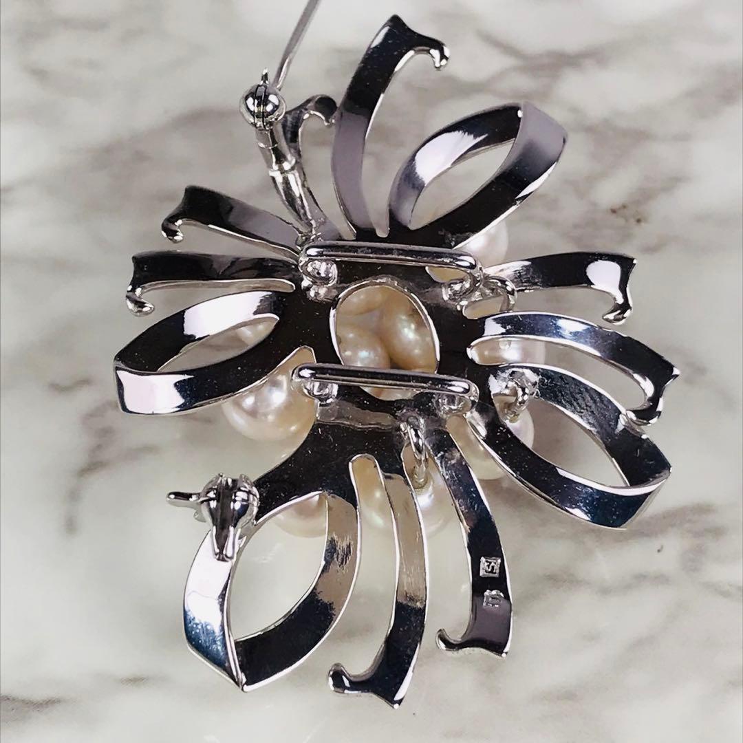 【極美品】TASAKI　タサキ　田崎　アコヤパール ブローチ　帯留　シルバー