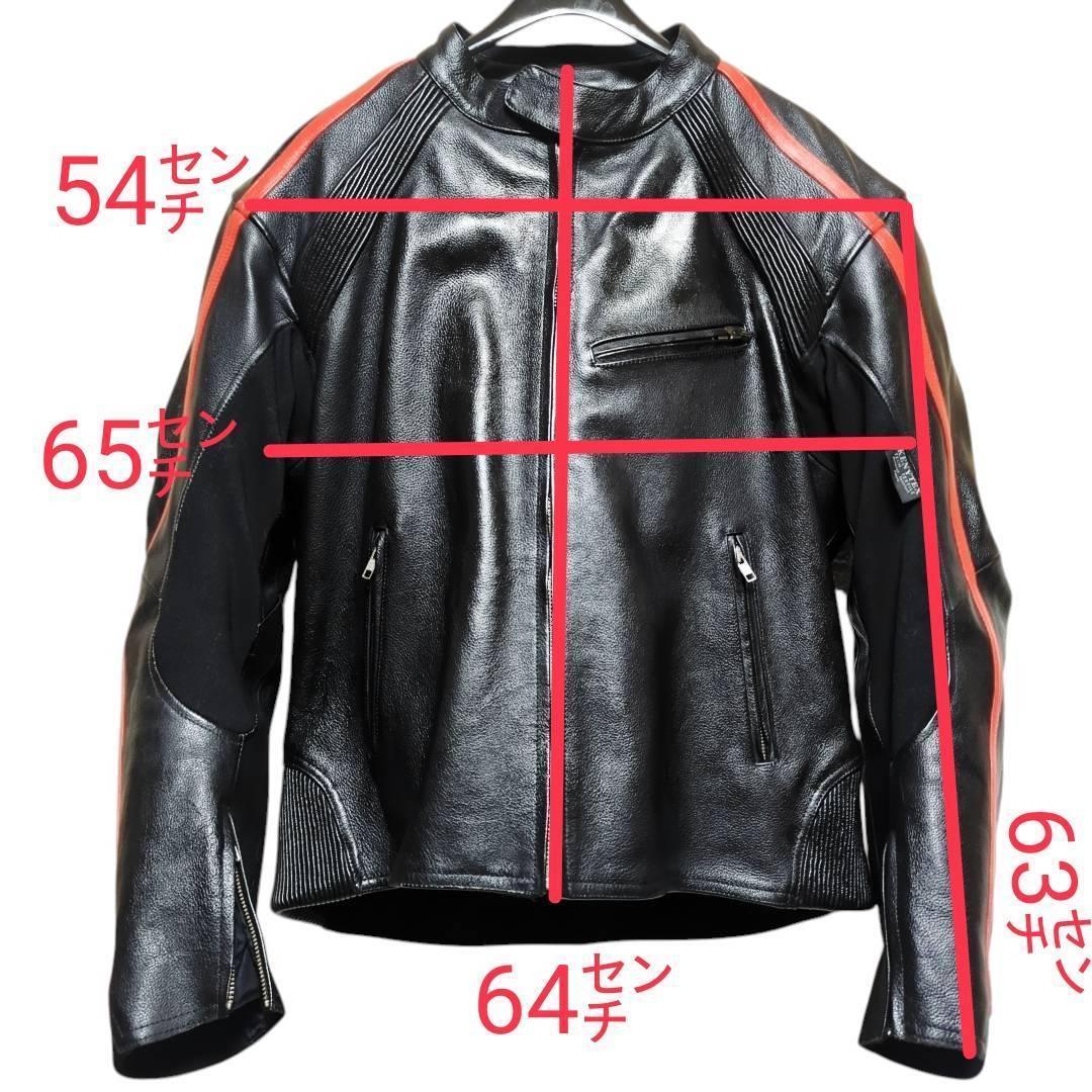 【大きい】KOMINE コミネ ライディングレザージャケット 3XL 赤黒
