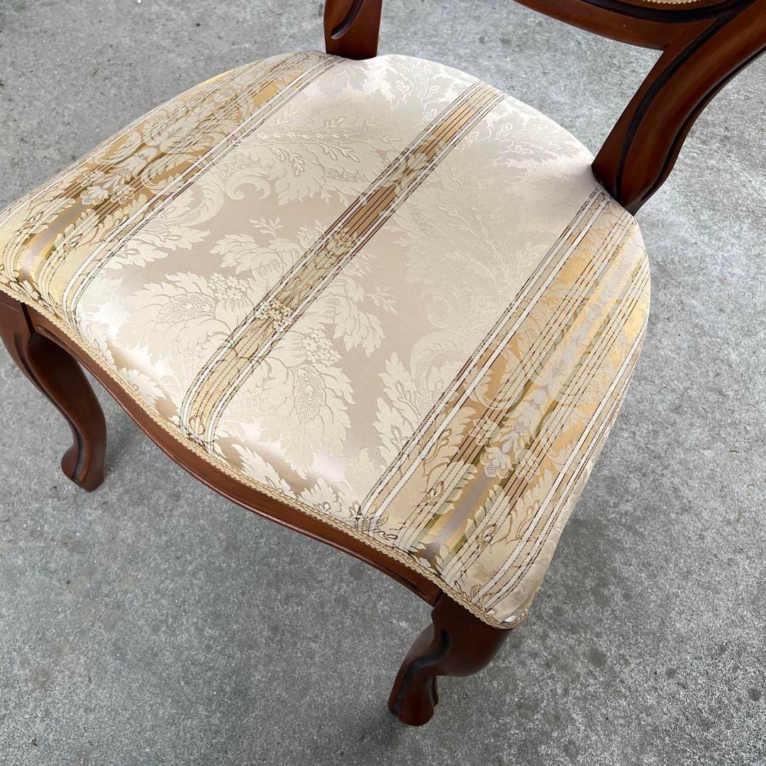 高級✨　木製　ダイニングテーブル　椅子　セット　アンティーク　艶　象嵌　イタリア