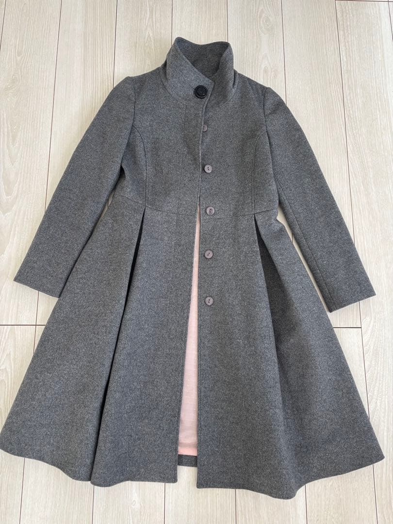 RUIRUE BOUTIQUE バックリボンフィット＆フレアウールコート　S