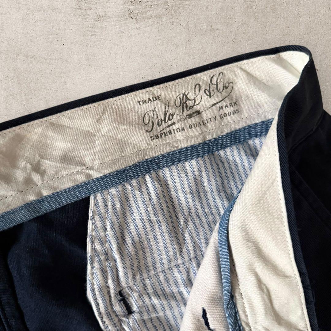 希少デッドストックPoloRalphLaurenラルフローレンチノパンW32濃紺