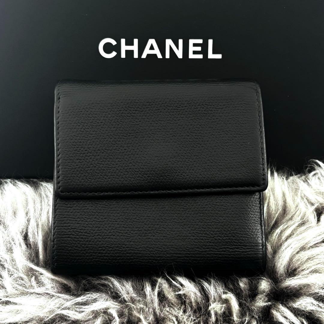 【極美品✨】シャネル 財布 ココボタン Wホック 三つ折